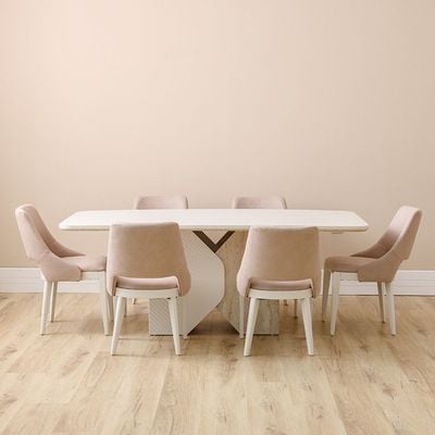 Ralfah 1+6 Dining Set -Beige