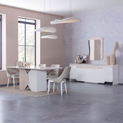 Ralfah 1+6 Dining Set -Beige