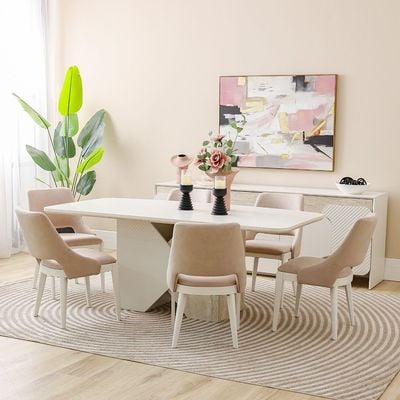 Ralfah 1+6 Dining Set -Beige