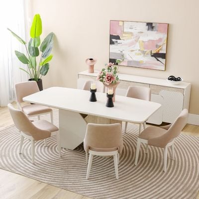 Ralfah 1+6 Dining Set -Beige