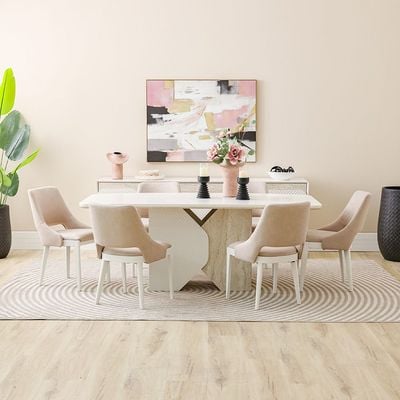 Ralfah 1+6 Dining Set -Beige