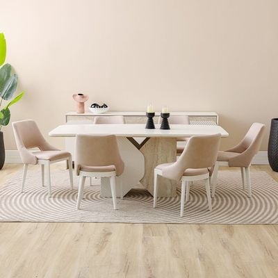 Ralfah 1+6 Dining Set -Beige