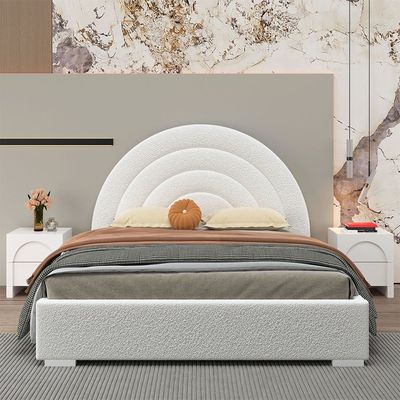 Calm 180 X 200 Upholstered King Bed- Cream