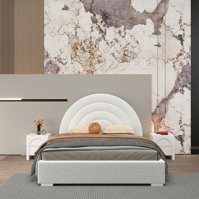 Calm 180 X 200 Upholstered King Bed- Cream