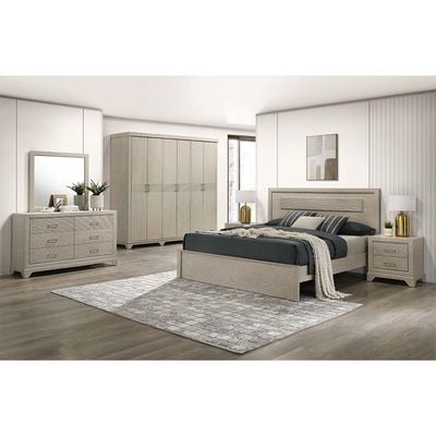 Ryan 180x200 King Bed - Antique Grey Ash Veneer - With 2-Year Warranty