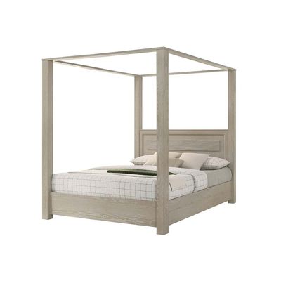 Ryan 180x200 Poster King Bed - Antique Grey Ash Veneer - With 2-Year Warranty