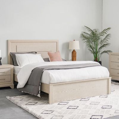 Ryan 150x200 Queen Bed - Antique Grey Ash Veneer - With 2-Year Warranty