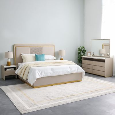 Margaret 180x200 King Bedroom Set - Beige/Gold - With 2-Year Warranty