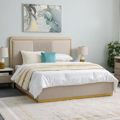 Margaret 180x200 King Bedroom Set - Beige/Gold - With 2-Year Warranty