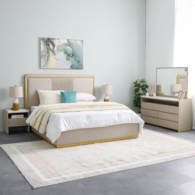 Margaret 180x200 King Bedroom Set - Beige/Gold - With 2-Year Warranty