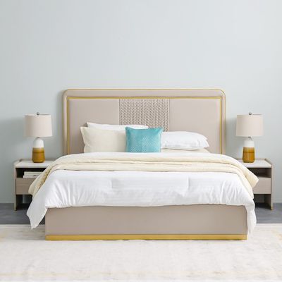 Margaret 180x200 King Bed - Beige/Gold - With 2-Year Warranty