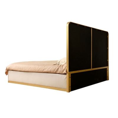 Margaret 180X200 King Bed - Beige / Gold