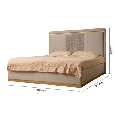 Margaret 180X200 King Bed - Beige / Gold