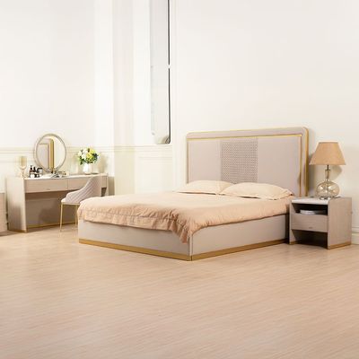 Margaret 180X200 King Bed - Beige / Gold