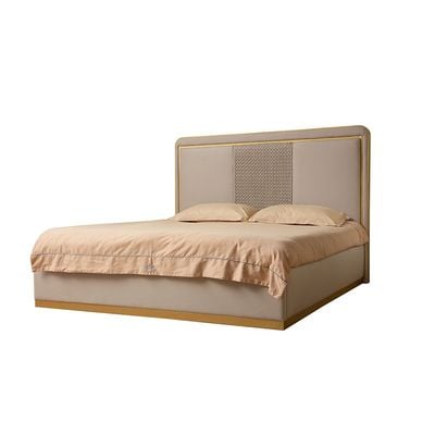 Margaret 180X200 King Bed - Beige / Gold