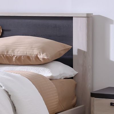 Kirwin 150x200 Queen Bed - Grey Oak/Black - With 2-Year Warranty