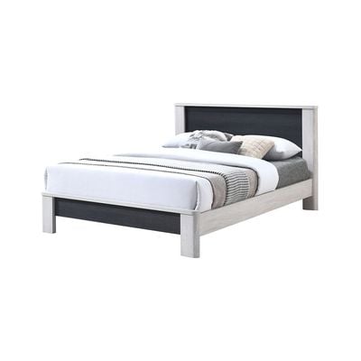 Kirwin 150x200 Queen Bed - Grey Oak/Black - With 2-Year Warranty