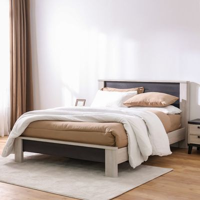 Kirwin 180x200 King Bed - Grey Oak/Black - With 2-Year Warranty