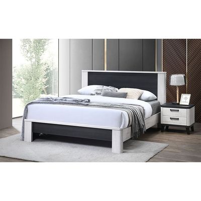 Kirwin 180x200 King Bed - Grey Oak/Black - With 2-Year Warranty