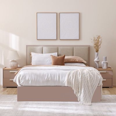 Cardano 180 X 200 King Bed w/ Hydraulic Underbed Storage- Champagne