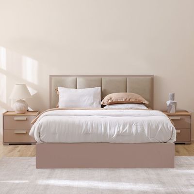 Cardano 180x200 King Bed with Hydraulic Under-Bed Storage - Champagne - With 2-Year Warranty