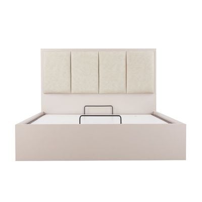 Cardano 150 + 200 Queen Bed with Hydraulic Underbed Storage - Champagne - With 2-Year Warranty