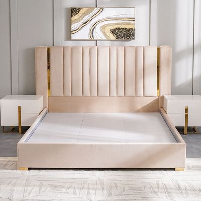New Poliana 200x200 Super King Bed - Beige - With 2-Year Warranty