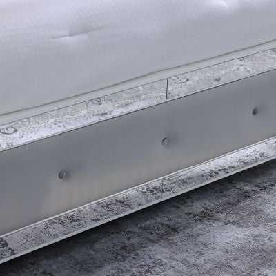 Ezekiel 200X200 Super King Bed - White / Silver