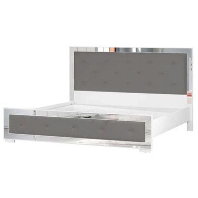 Ezekiel 200X200 Super King Bed - White / Silver