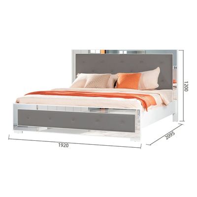 Ezekiel 200X200 Super King Bed - White / Silver