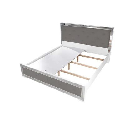 Ezekiel 200X200 Super King Bed - White / Silver