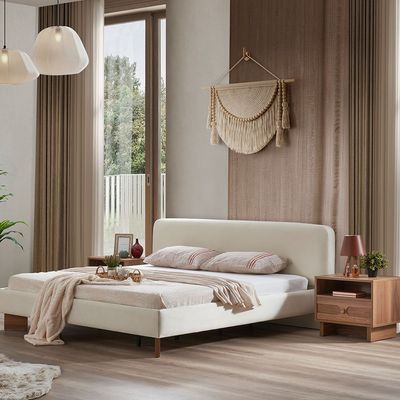 Ren 180X200 King Fabric Bed - Beige