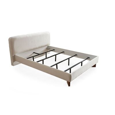 Ren 150x200 Queen Fabric Bed - Beige - With 2-Year Warranty