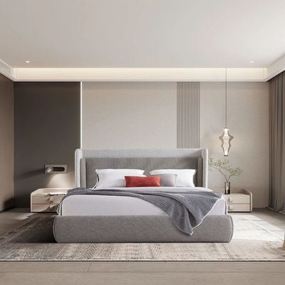 Ultima 150X200 Upholstered Queen Bed - Grey