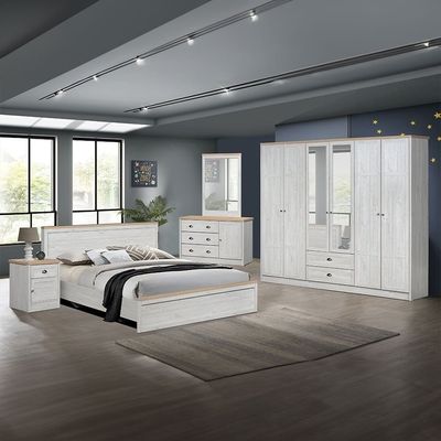 Cambridge 160X200 Queen Bedroom Set-Oak & White Oak