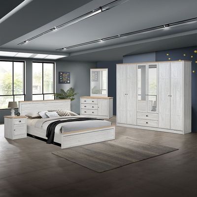 Cambridge 160X200 Queen Bedroom Set-Oak & White Oak