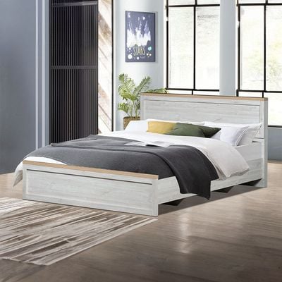 Cambridge 160x200 Queen Bed - Oak & White Oak - With 2-Year Warranty