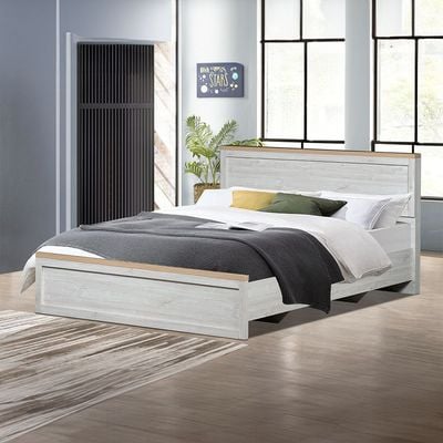 Cambridge 180x200 King Bed - Oak & White Oak - With 2-Year Warranty