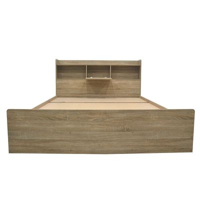 Supreme 180x200 King Bed with Storage - French Sonoma Oak - With 2-Year Warranty