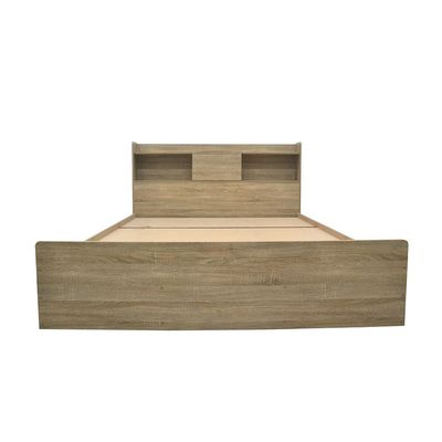 Supreme 180x200 King Bed with Storage - French Sonoma Oak - With 2-Year Warranty