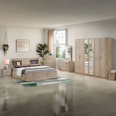 Supreme 160x200 Queen Bed-French Sonoma Oak