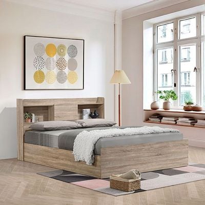 Supreme 160x200 Queen Bed - French Sonoma Oak - With 2-Year Warranty