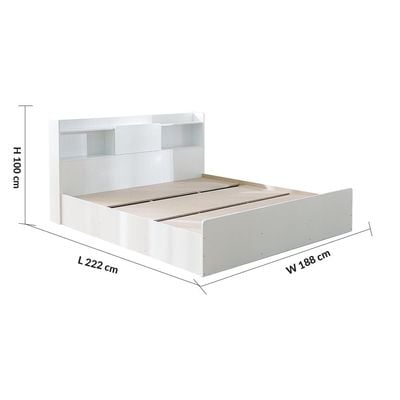 Supreme 180x200 King Bed - White - With 2-Year Warranty