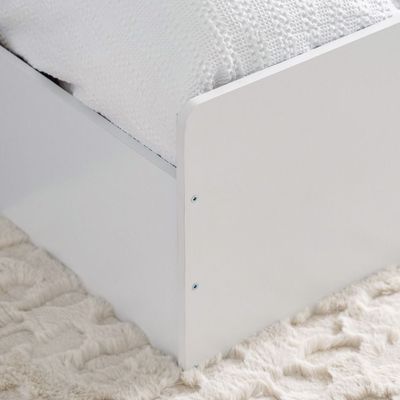 Supreme 160x200 Queen Bed with Storage - White - With 2-Year Warranty