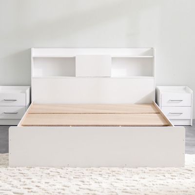 Supreme 160x200 Queen Bed with Storage - White - With 2-Year Warranty