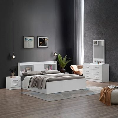 Supreme 160x200 Queen Bed with Storage - White - With 2-Year Warranty