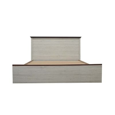 Pioneer 180x200 King Bed Set with 2 Nightstands & Dresser/Mirror - White Oak/Brown - With 2-Year Warranty 