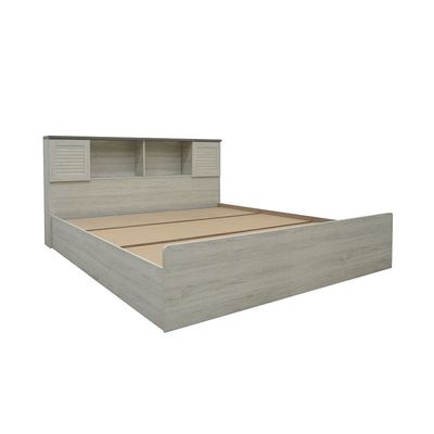 Zenith 180x200 King Bed with USB - White Oak/Cement - With 2-Year Warranty