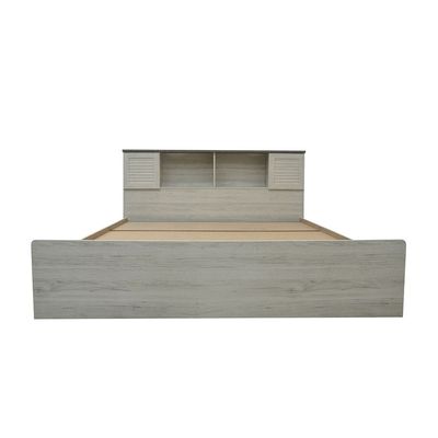 Zenith 180x200 King Bed with USB - White Oak/Cement - With 2-Year Warranty