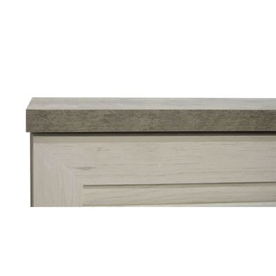 Zenith 180x200 King Bed with USB - White Oak/Cement - With 2-Year Warranty